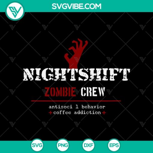 nightshift zombie crew svg nightmare svg halloween zombie svg