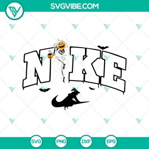 nike x skeleton with pumpkin svg nike halloween svg nike logo svg