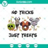 No Trick Just Treats SVG featuring Disney Snackgoals and Halloween elements perfect for Disney fans.
