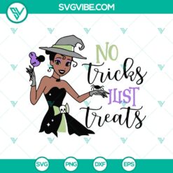 Halloween, SVG Files, Walt Disney SVG, No Tricks Just Treats SVG, Tiana 22