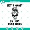 Dead inside themed SVG design for Halloween, featuring a spooky and scary message. Great for horror-themed projects.