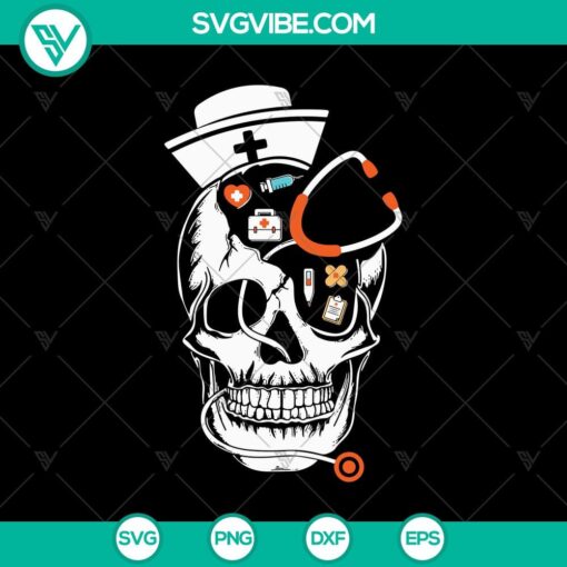 nurse skull svg nurse life svg nurse halloween svg