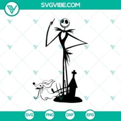 "Obsess Jack and Zero SVG design with Nightmare Before Christmas and Halloween theme, perfect for crafts and digital projects."