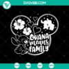Ohana Means Family SVG featuring Stitch and Mickey Head design for crafting projects.
