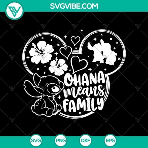 ohana means family svg stitch svg mickey head svg