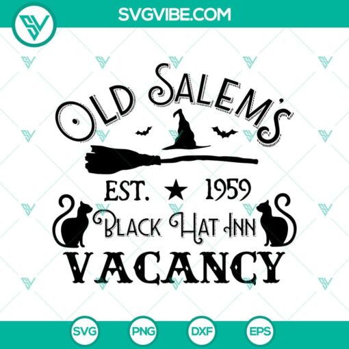 old salem8217s black hat inn vacancy svg black cat svg halloween witches svg