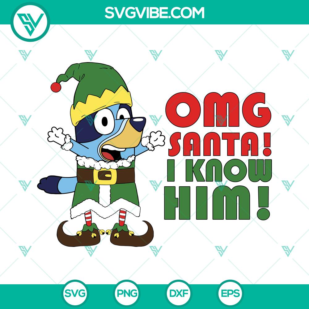 OMG Santa I Know Him SVG | Funny Elf Movie Christmas Cut Files OMG Santa I Know Him SVG design with humorous Elf Movie Christmas Cut Files, perfect for holiday craft projects and attire.