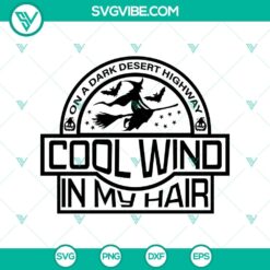 Halloween-themed SVG design with spooky elements including a dark desert highway and cool wind for digital crafting.