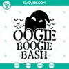 Oogie Boogie Bash SVG featuring characters from The Nightmare Before Halloween movie, spooky design.