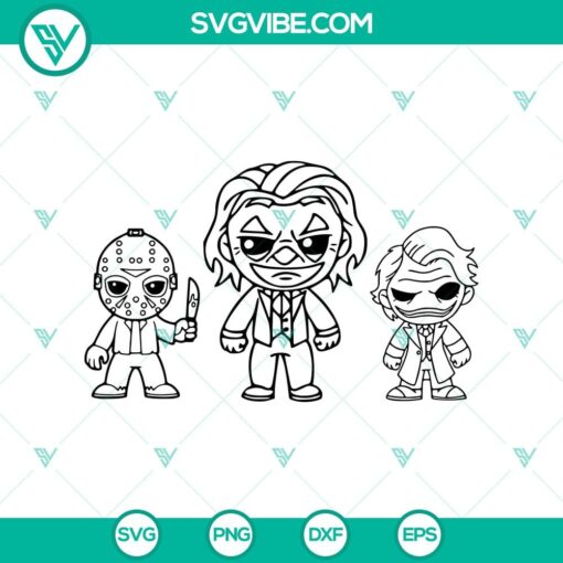 outline horror svg jason michael and joker svg halloween svg