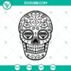 Pattern Skull SVG with Halloween and Death's-head elements for digital designs.