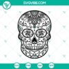 Pattern Skull SVG with Halloween theme, featuring Death's-head design.