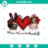 Peace Love Annablle SVG featuring a horror character design perfect for Halloween celebrations.