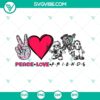 Peace Love Friends Horror SVG featuring a Friends horror movie theme and Halloween elements. Great for spooky designs.