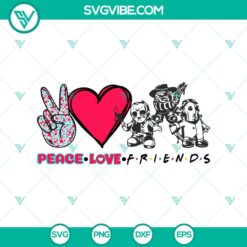 Peace Love Friends Horror SVG, Friends Horror Movie SVG, Horror Halloween SVG