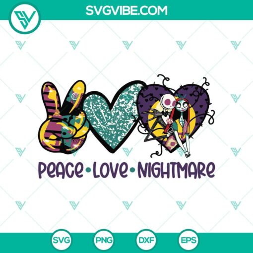 peace love nightmare svg jack skelington svg halloween svg