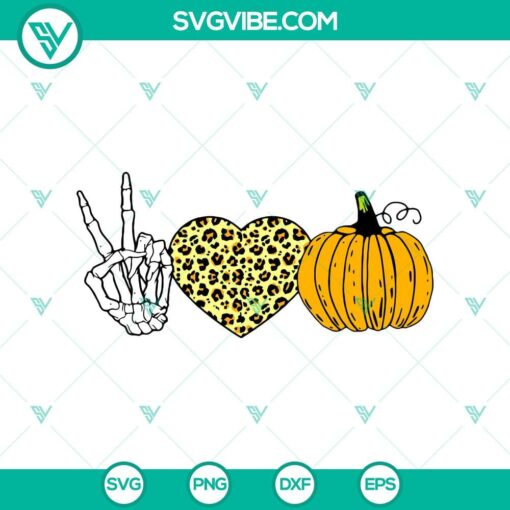 peace love pumpkin svg hear leopard svg halloween svg