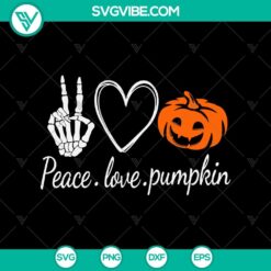 Peace Love Pumpkin SVG design for Halloween season. Perfect for festive crafting projects.
