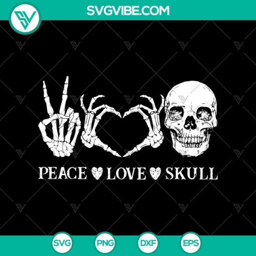 peace love skull svg halloween svg scary svg