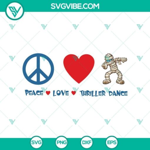 peace love thriller dance halloween dabb svg horror svg halloween svg scary svg