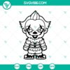 Creepy Pennywise chibi characters SVG, horror characters SVG perfect for Halloween designs.