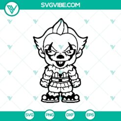 Pennywise Chibi Characters SVG, Horror Characters SVG, Halloween SVG