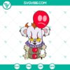 Cute Chibi Pennywise horror character SVG for Halloween movies fans.