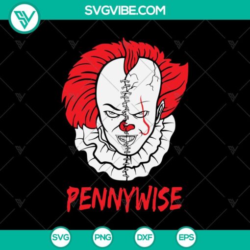 pennywise half face svg horror movie svg halloween horror svg