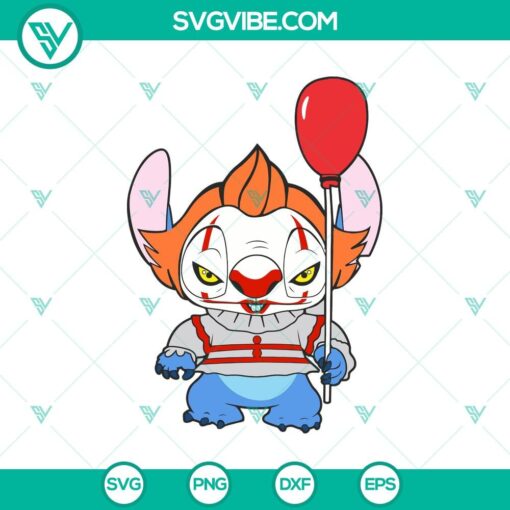 pennywise it x stitch svg horror stitch svg halloween stitch movie svg