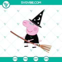 Peppa Pig Halloween SVG, Cute Peppa Witch SVG, Peppa Pig SVG