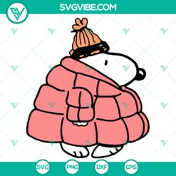 Pink Puffer Jacket Snoopy SVG DXF EPS PNG Files