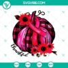 Pink pumpkin breast cancer SVG with horror and Halloween elements. Ideal for scary Halloween designs.