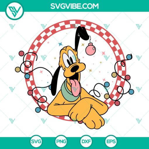 pluto dog with santa hat svg dxf eps png files