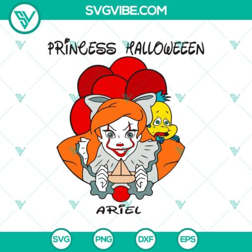 princess halloween ariel svg ariel pennywise costume svg ariel halloween svg