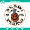 Spooky Squad SVG with Pumpkin Jack-o'-lantern design, perfect for Halloween crafts and decorations.