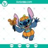 Pumpkin Head Mouse x Stitch SVG design with Halloween and Disney elements, perfect for funny Halloween crafts.