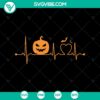 Pumpkin heart beat SVG design for Halloween with scary elements and date Oct 31. Great for spooky crafts and decor.