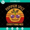 Pumpkin Spice and Everything Nice SVG for Halloween Mom with Trick or Treat theme, perfect for festive crafting projects.