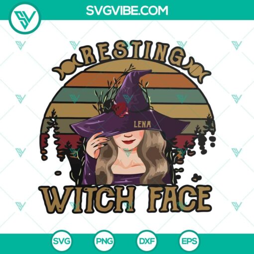 resting witch face svg witch retro svg halloween svg