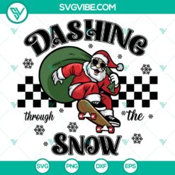 Retro Christmas Through The Snow Santa SVG