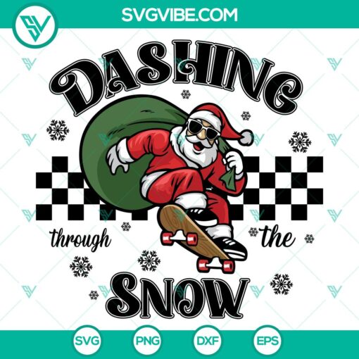 retro christmas through the snow santa svg