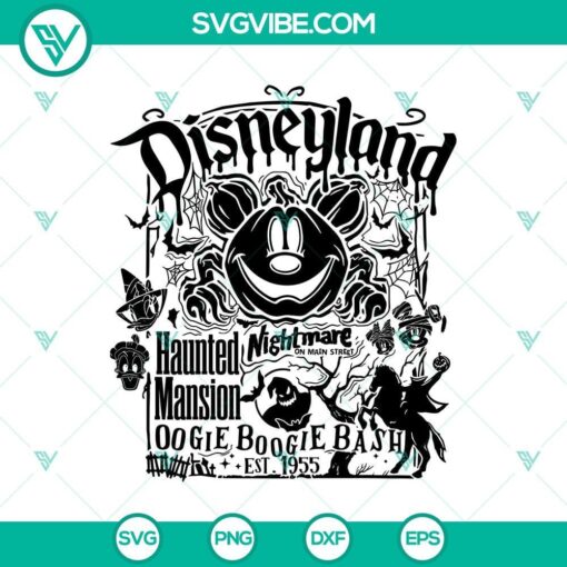 retro disneyland halloween cartoon characters svg