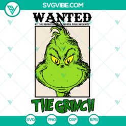 Retro Grinch Wanted SVG DXF EPS PNG Files