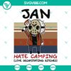 Retro January Jason Voorhees Hate Camping SVG, Jan Hate Camping SVG PNG DXF 2
