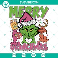 Retro Pink Christmas Merry Grinchmas SVG DXF EPS PNG Files