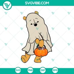 Retro Pooh Ghost Halloween SVG DXF EPS PNG Cut Files, Halloween SVG File, Halloween Cricut &amp; Silhouette Designs