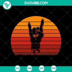 Retro Sunset Halloween Zombie Rock Hand SVG, Halloween Scary SVG, Halloween SVG
