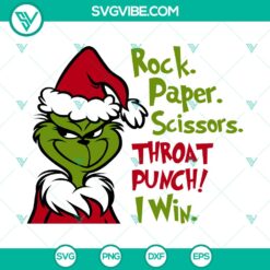 Rock Paper Scissors Throat Punch I Win SVG, Christmas SVG, Merry Christmas SVG, Santa Claus SVG