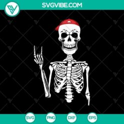 Rocker skeleton hand rock on costume SVG design for Halloween, horror theme. Scary and festive Halloween SVG.