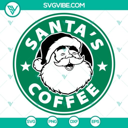 santa 8217 s coffee starbucks svg santa claus svg merry christmas svg